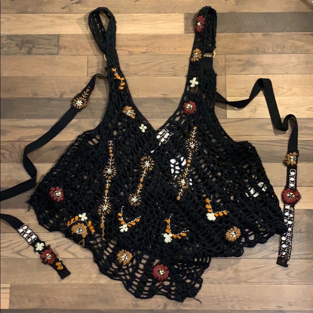 NWT Free People Embellished Knit Blouse